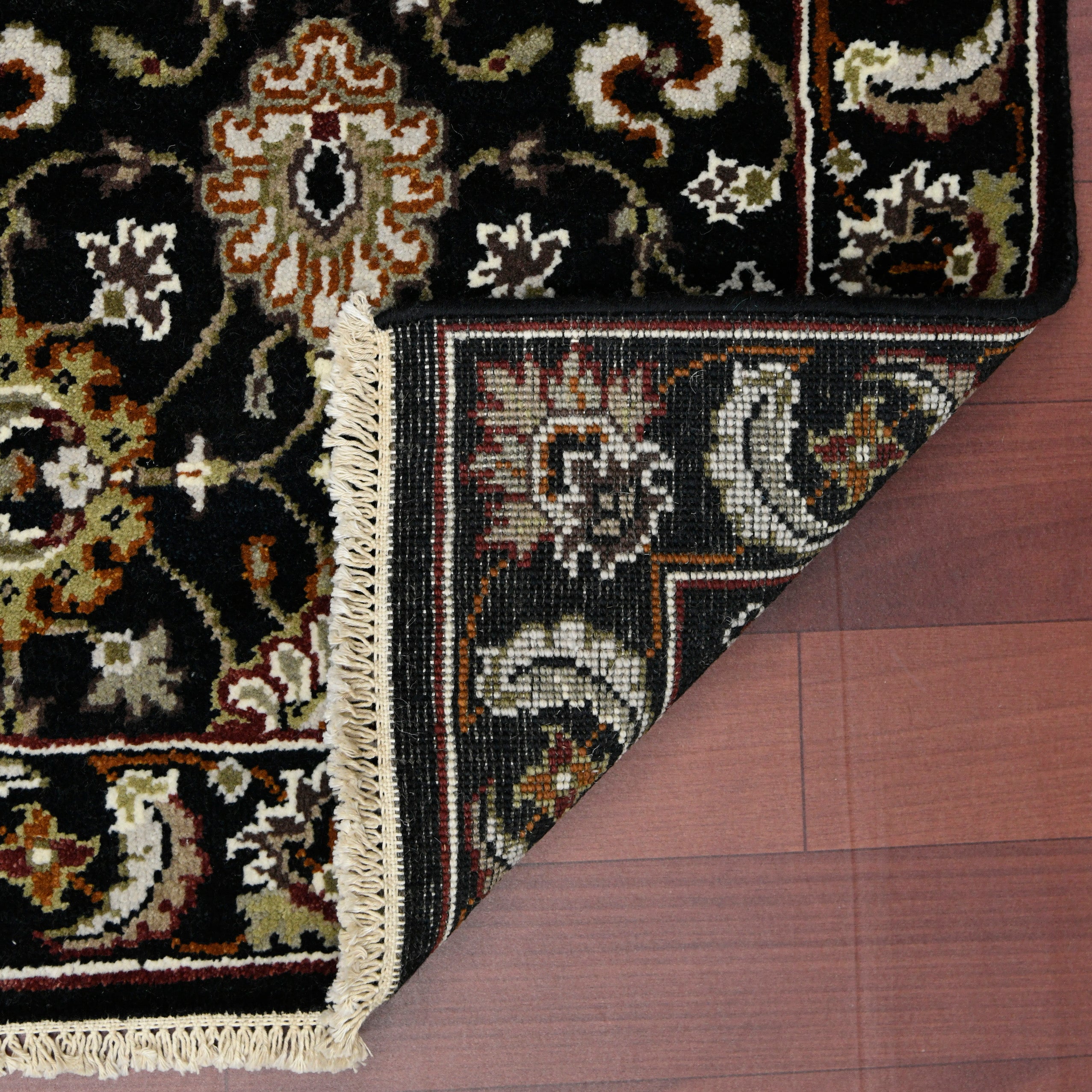 Luxor Classic Pattern Hand Knotted  Rectangle Anti-Skid Designer Carpet, Prayer Rug For Office Cabins, Small Living Spaces - 2'X3'