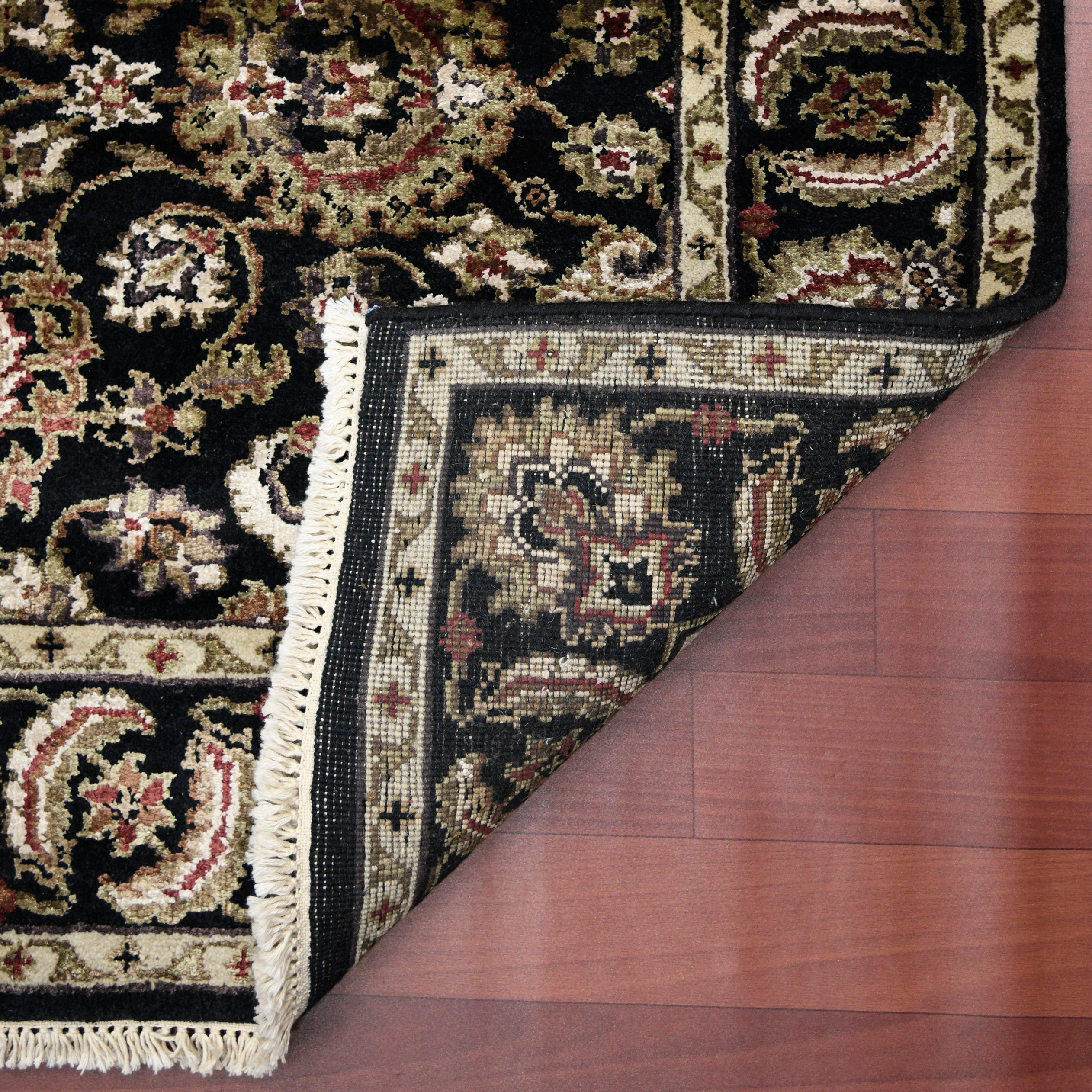 Luxor Classic Pattern Hand Knotted  Rectangle Anti-Skid Designer Carpet, Prayer Rug For Office Cabins, Small Living Spaces - 2'X3'