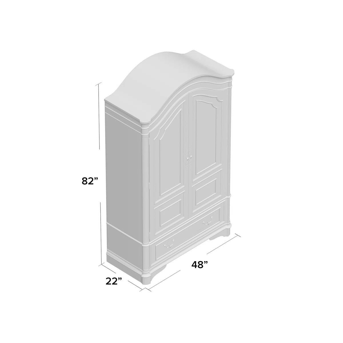 Casner Armoire Modern Bedroom Wardrobe Solid Wood Storage