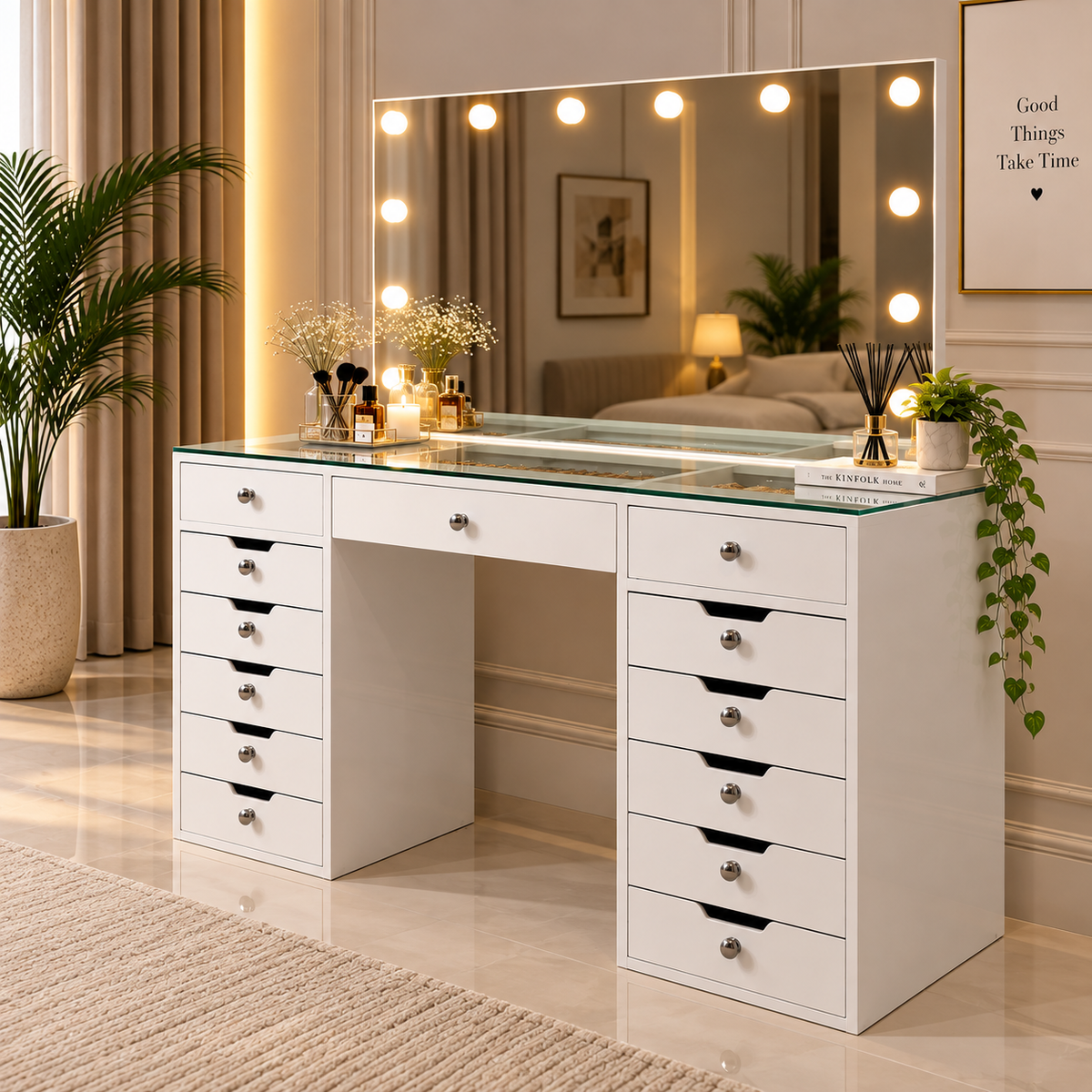 Aleksi Dressing Table with Mirror
