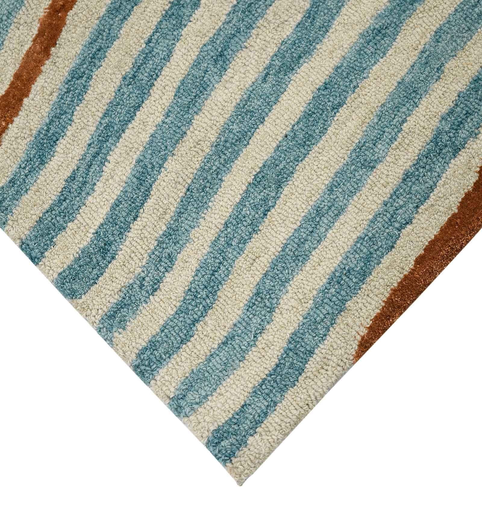IVORY Wool & Viscose Canyan 8x10 Feet  Hand-Tufted Carpet - Rug