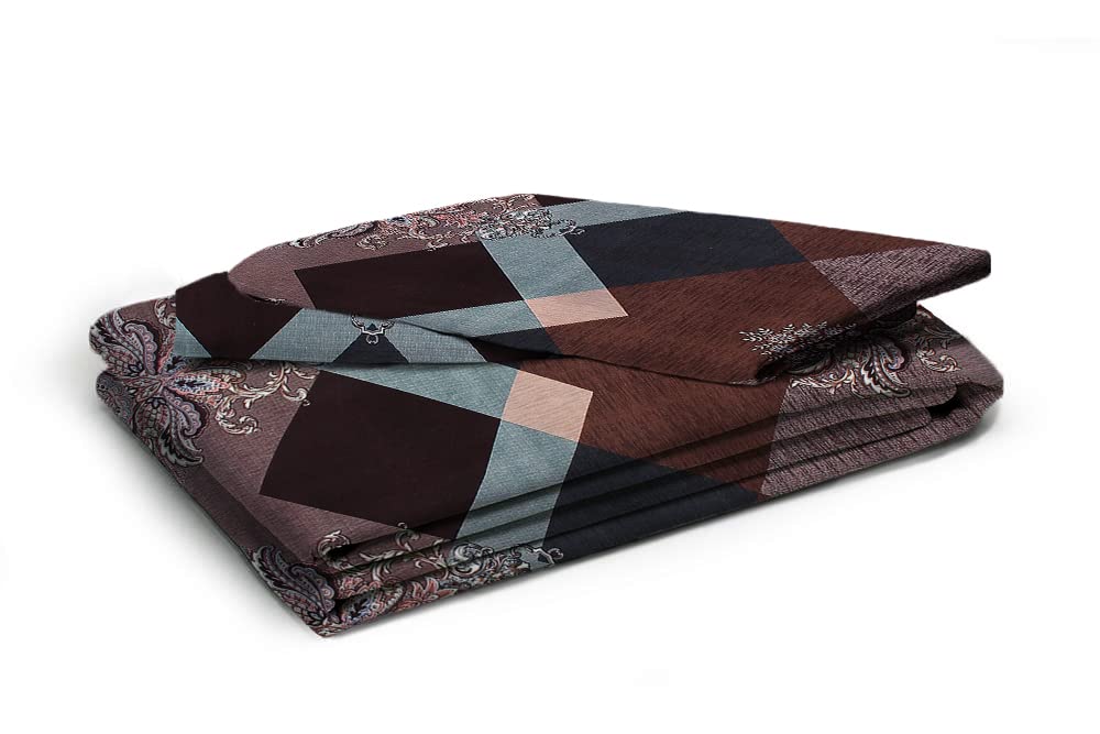 Glace Cotton Double Queen Bedsheet with 2 Pillow Covers | Ethnic Motif Print, Flat Sheet for Summer