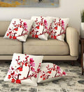 Voguish Floral Satin Cushion Covers, 16 x 16 Inch, Set of 5
