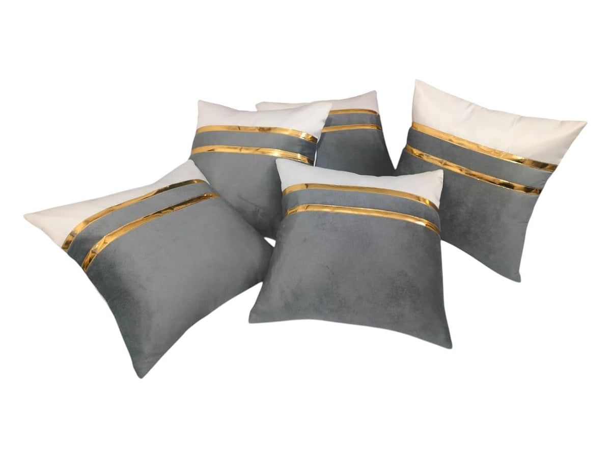 Self-Design Cushion Covers, 16 x 16 Inch, Blue, Set of 5