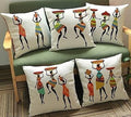 Tribal Jute Cushion Covers, 16 x 16 Inch, Set of 5