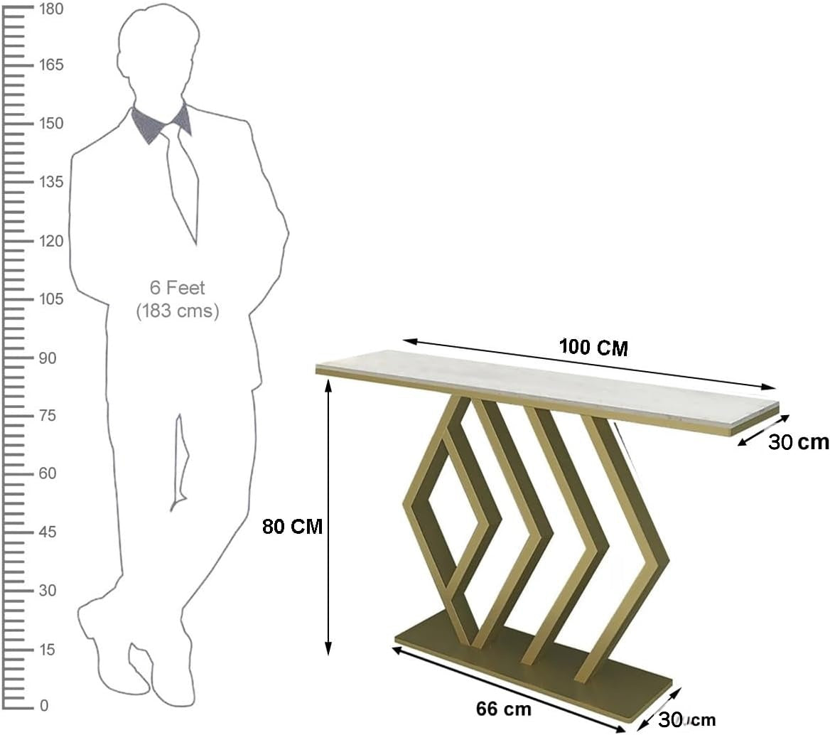 Modern Iron Console Table with Artful Symmetry and Luxe Industrial Appeal