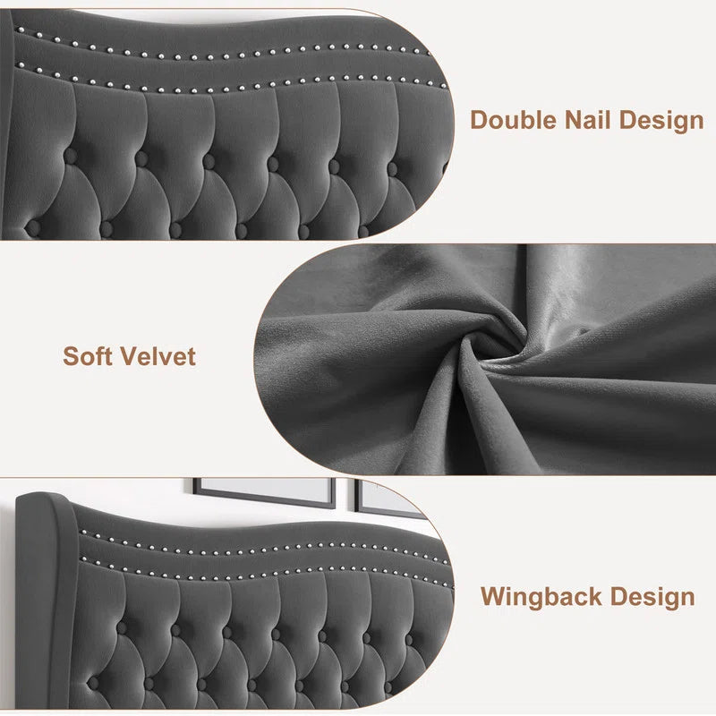 52'' High Headboard Down Upholstered Bed