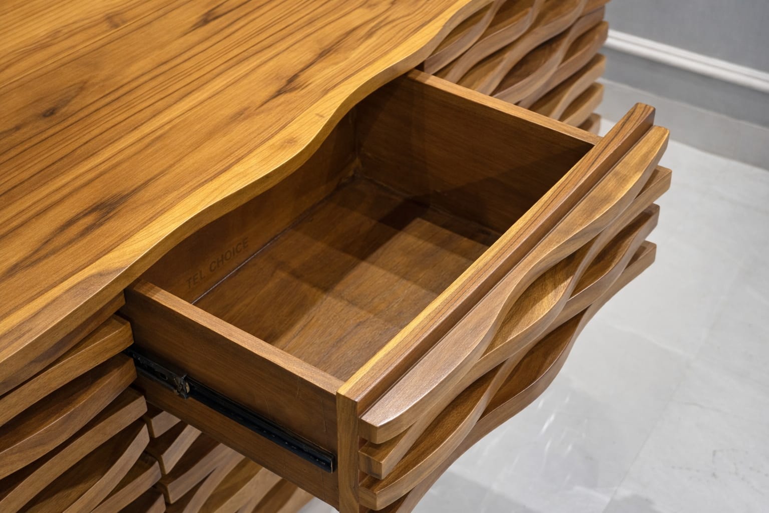 Modern Wooden Executive Office Table with Textured Front | Premium Office Desk