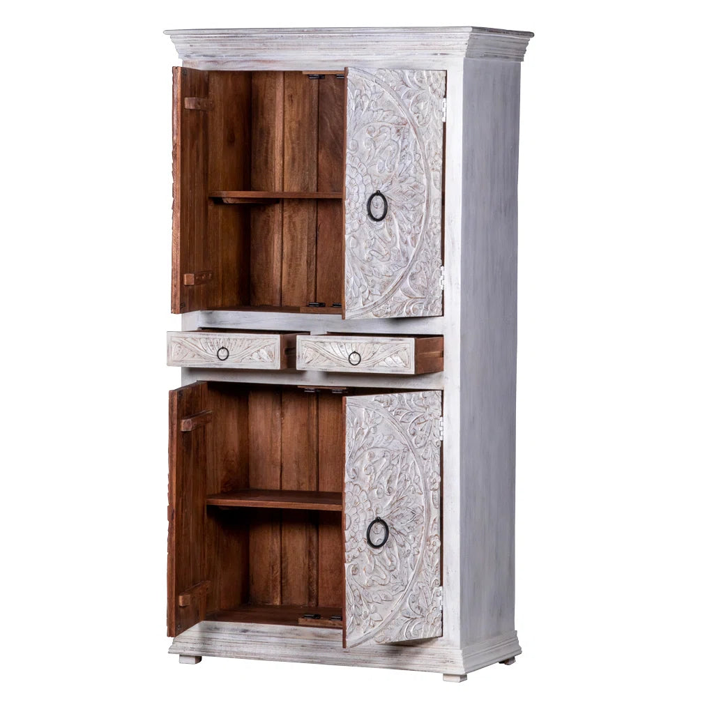 Lancey Solid Wood Wardrobe Armoire Minimalist Stylish Storage-OUCH CART | Wardrobe 