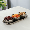 Elaris Tray & Bowl set in Silver Black