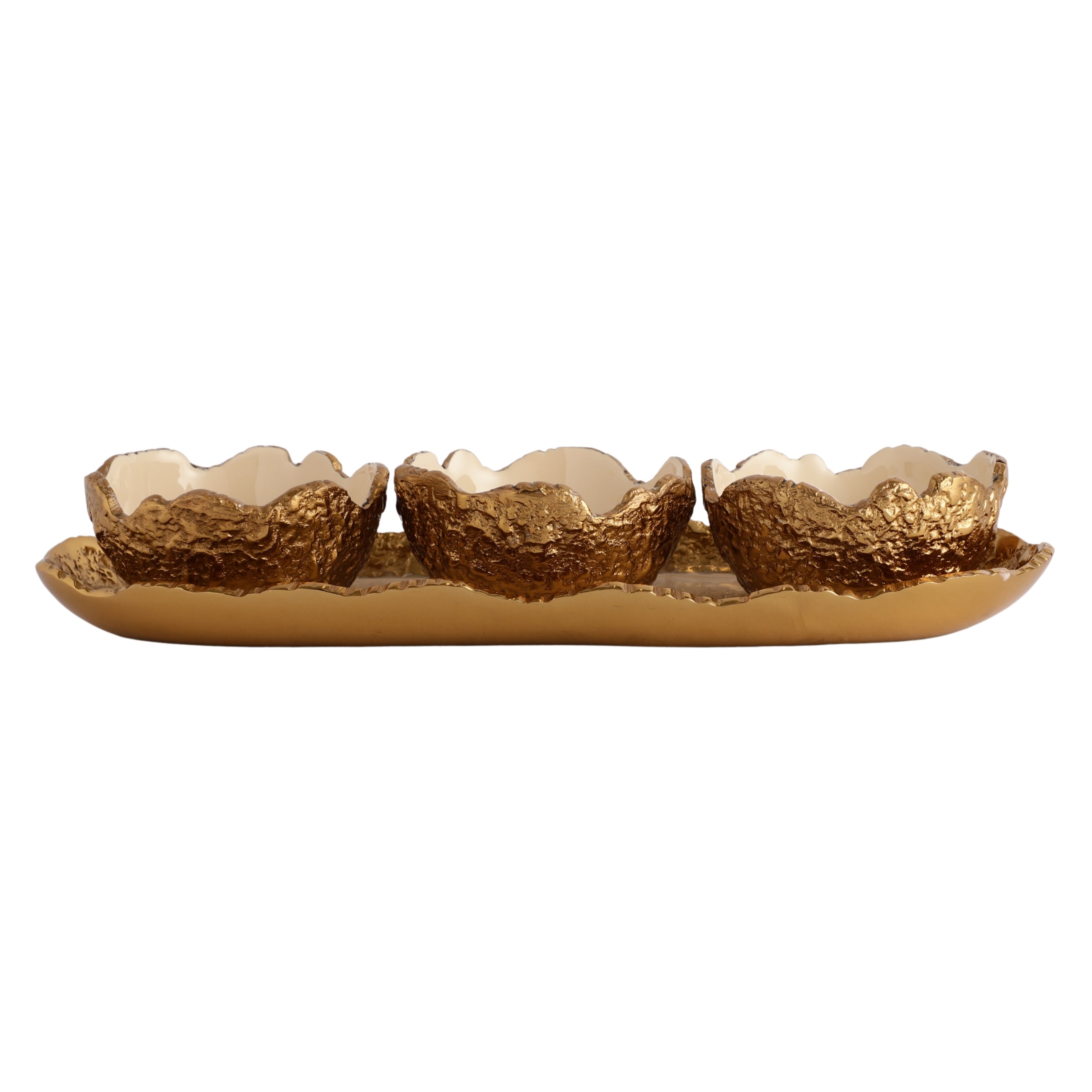 Elaris Tray & Bowl set in Gold