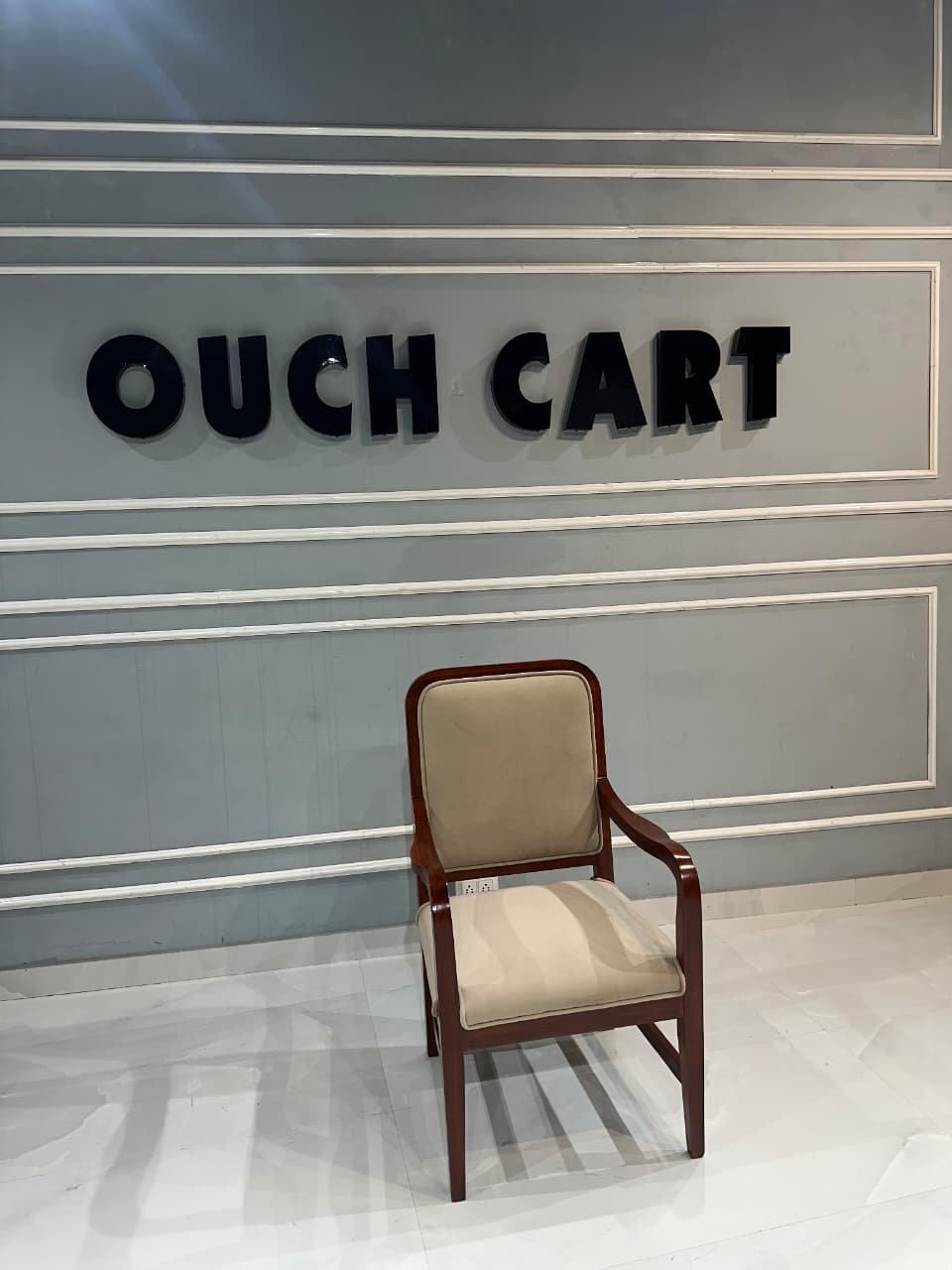 Premium Royal-Style Solid Wood Chair with Handcrafted Armrest Detailing – Standard Brown