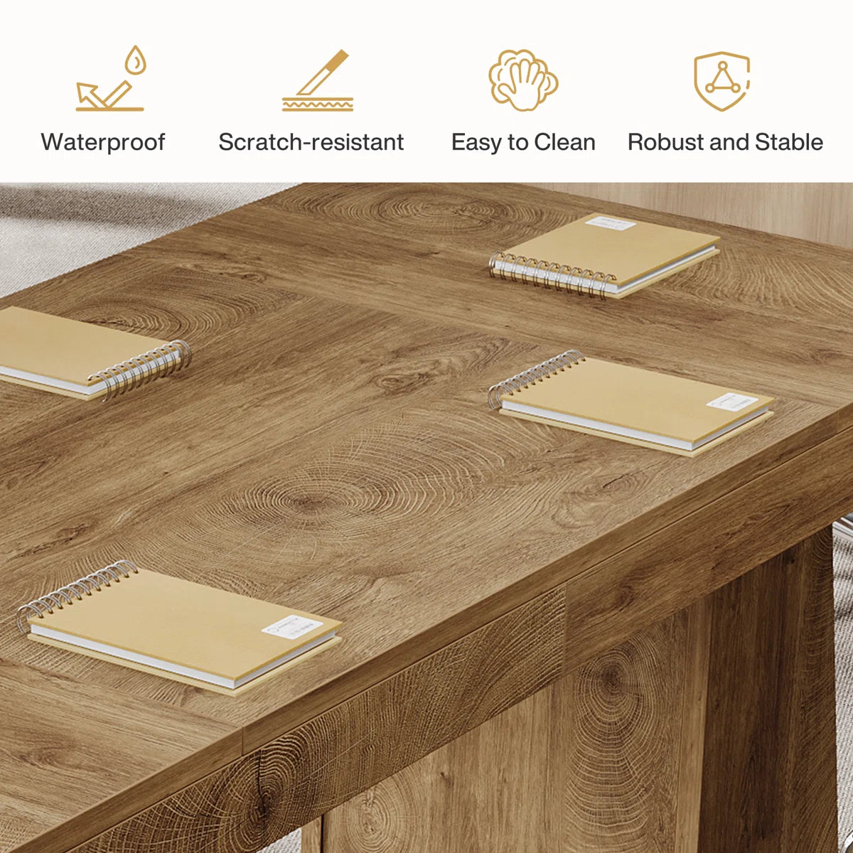 55-Inch Conference Meeting Table, Wood Seminar Desk for Conference Room