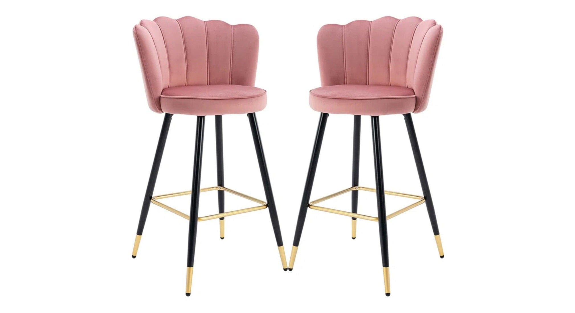 FLOWER COUNTER STOOL PINK SET OF 2