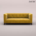 LOREN THREE SEATER FABRIC SOFA (VELVET, MUSTARD YELLOW)