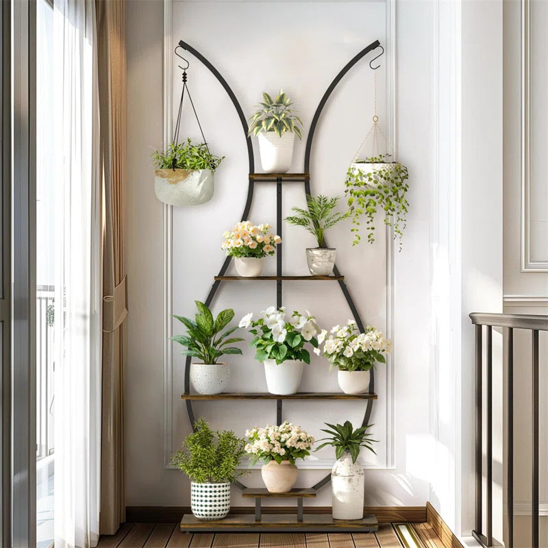 5 Tier Plant Stand Vase-Shape Indoor Patio Plant Display Shelf