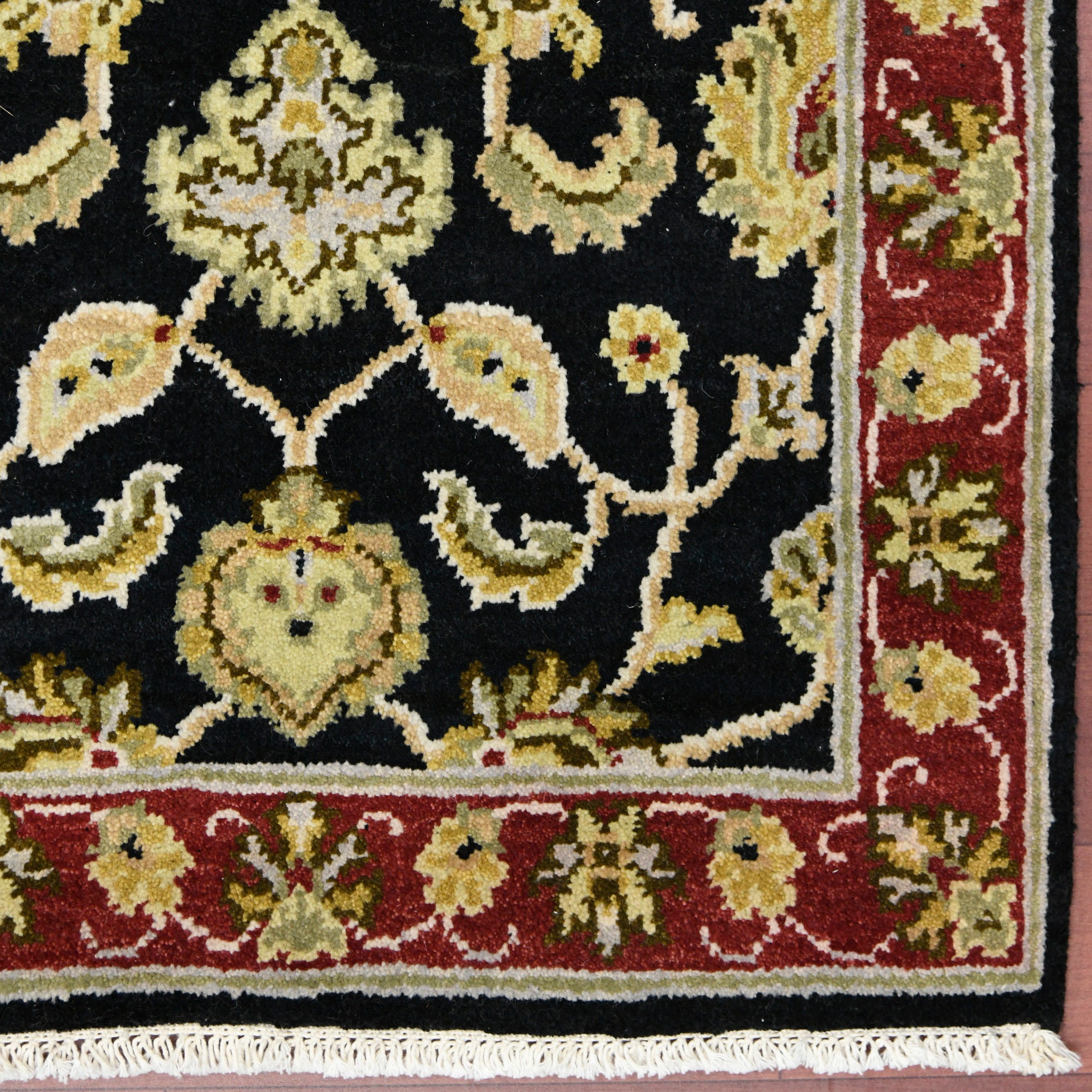 Luxor Classic Pattern Hand Knotted  Rectangle Anti-Skid Designer Carpet, Prayer Rug For Office Cabins, Small Living Spaces - 2'X3'