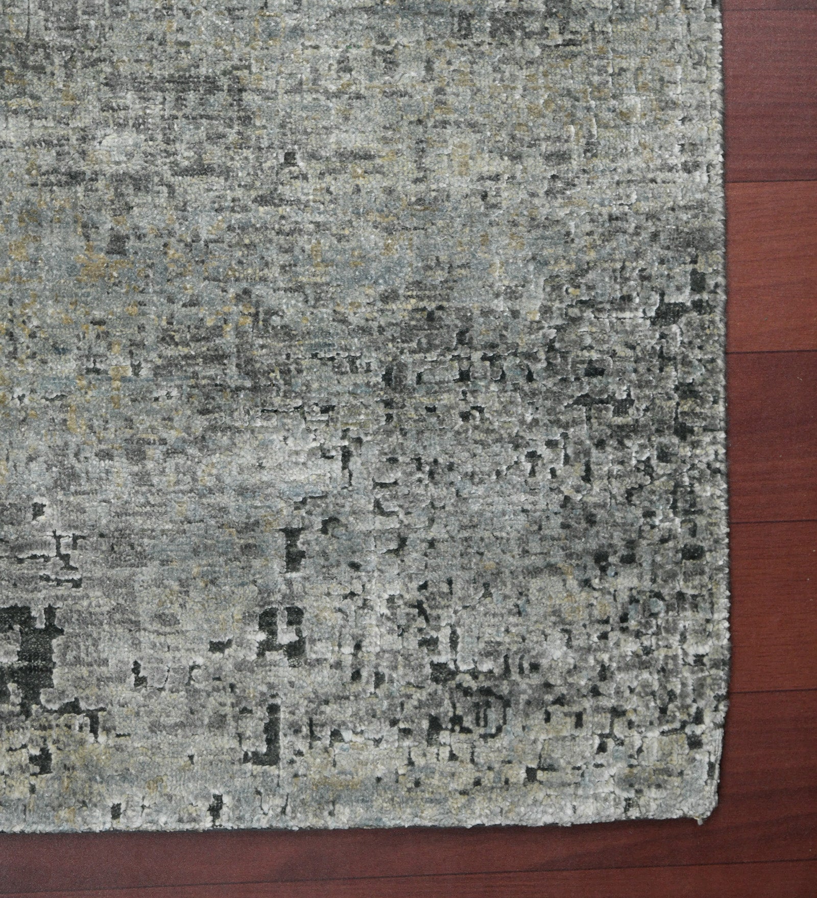 Emerald Modern Pattern Hand Knotted  Rectangle Anti-Skid Designer Carpet, Prayer Rug For Office Cabins, Small Living Spaces - 2'X3'