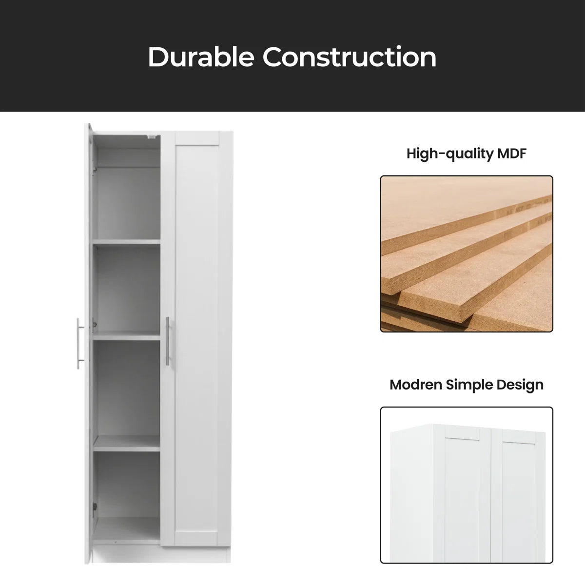 Blondean Bedroom Armoire – Space-Saving Wardrobe Closet with Ample Storage