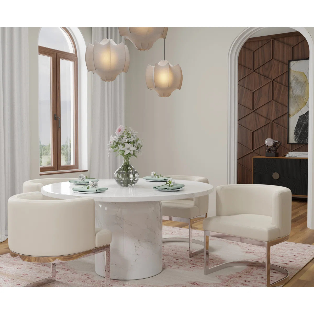 6-Piece Marble Dining Table Set