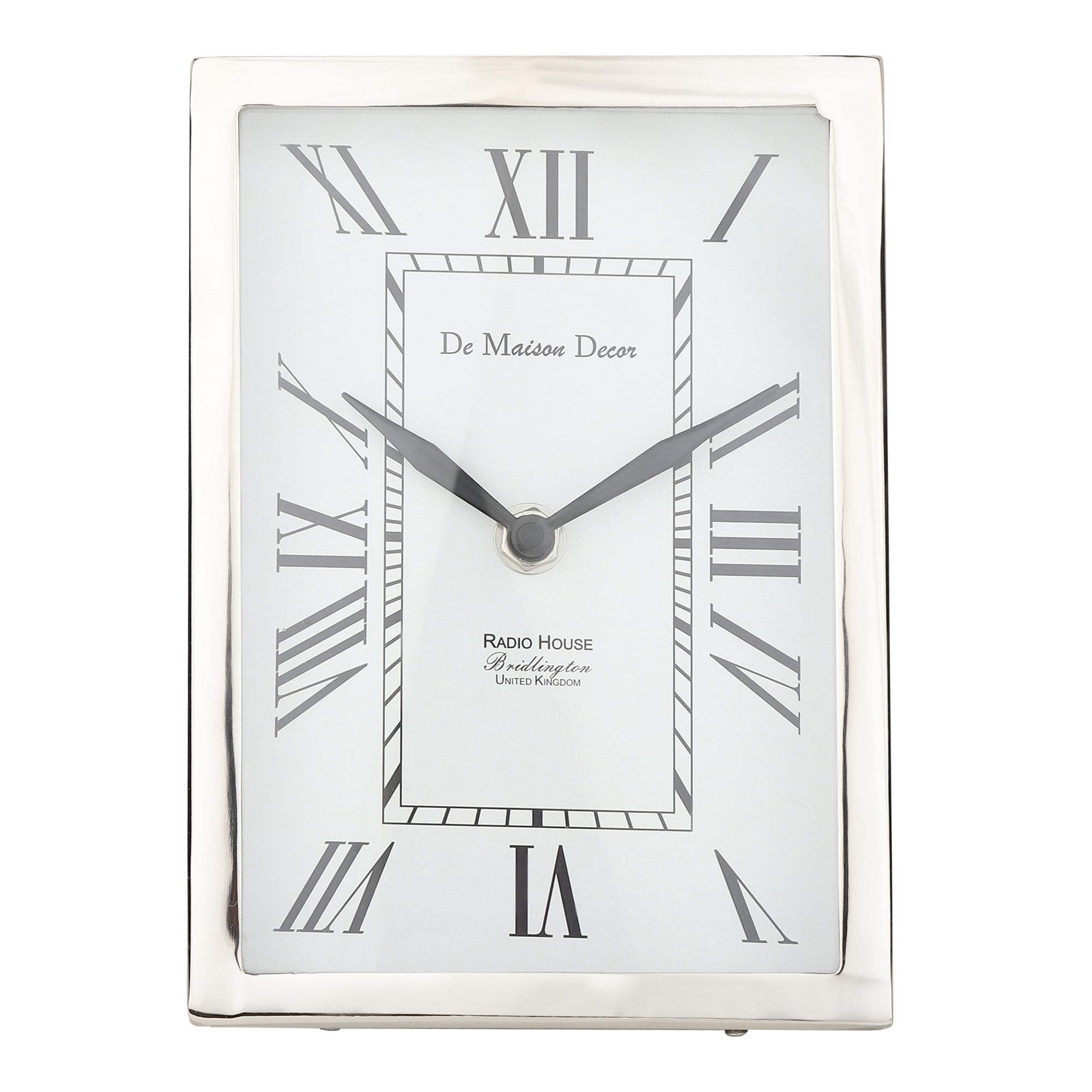 Framed Table Clock Silver