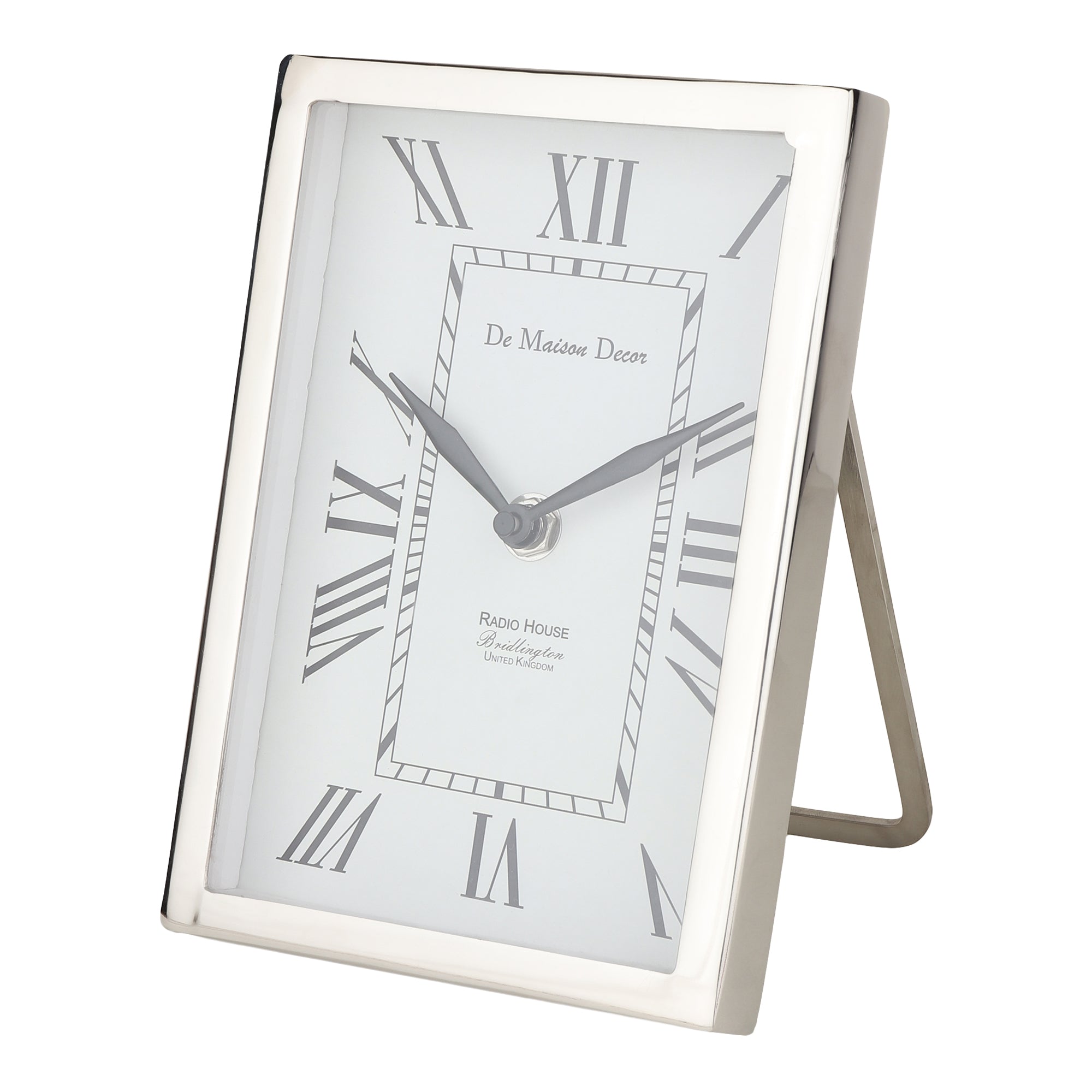 Framed Table Clock Silver