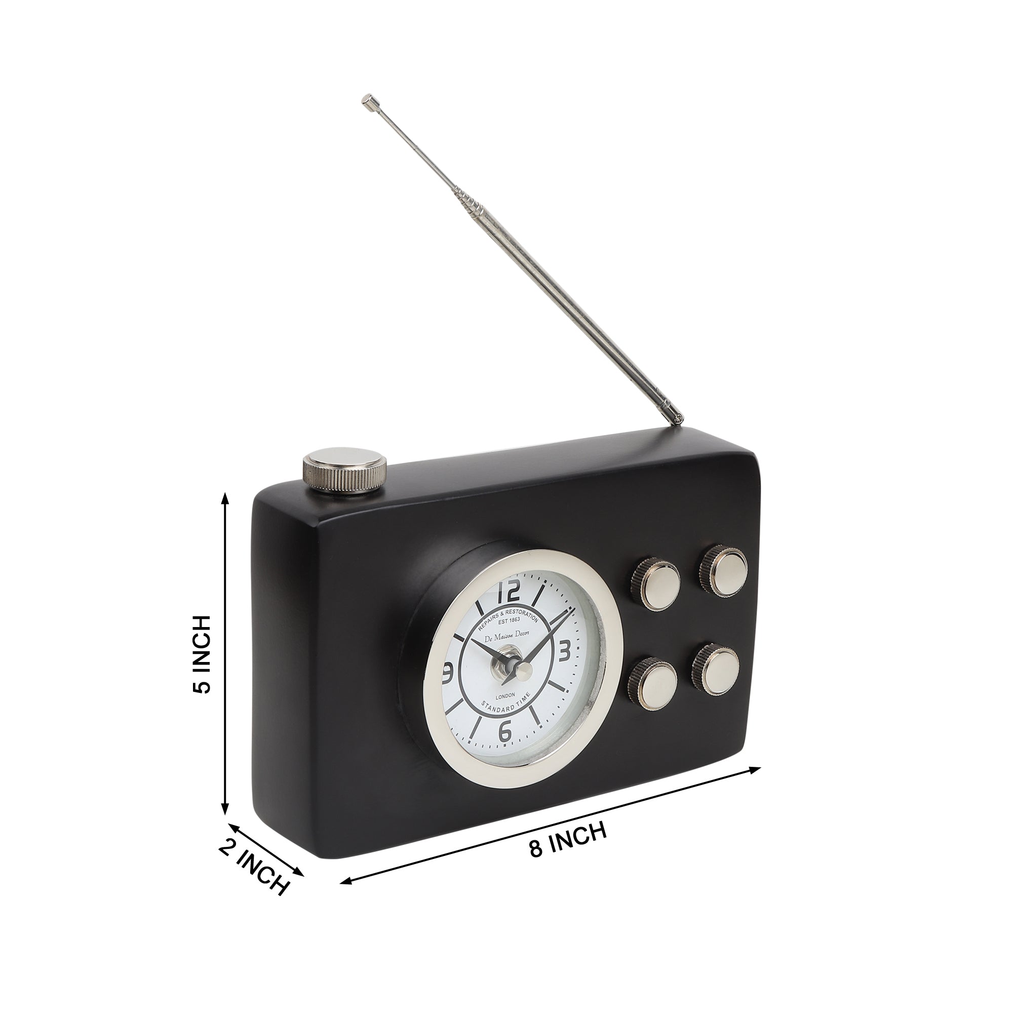 Broadcaster Table Clock In Black