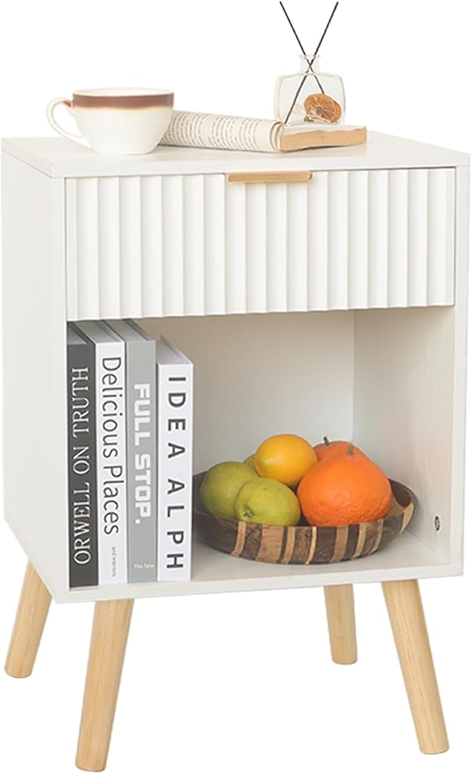 Mid Century Modern Nightstand, Wood Bedside Table -Ouch Cart
