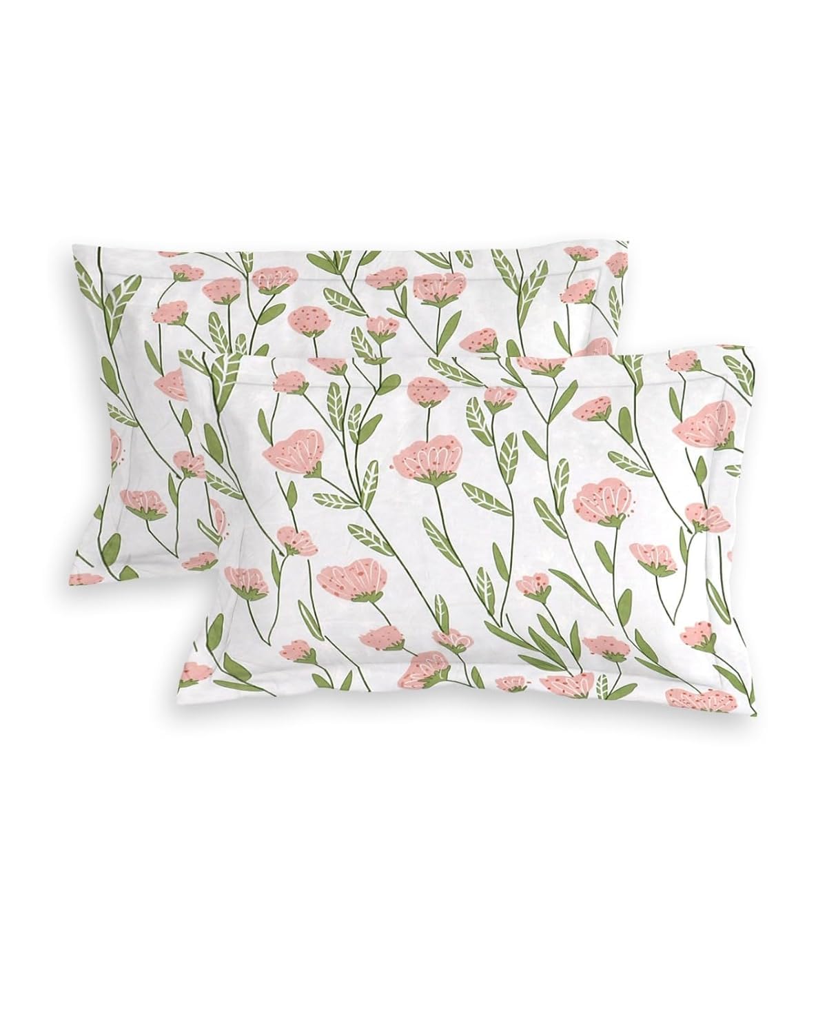 Cotton Double King Bedsheet Set with 2 Matching Pillow Covers | 200 Thread Count | Superfine Botanical Print | Soft & Breathable Flat Bedsheet
