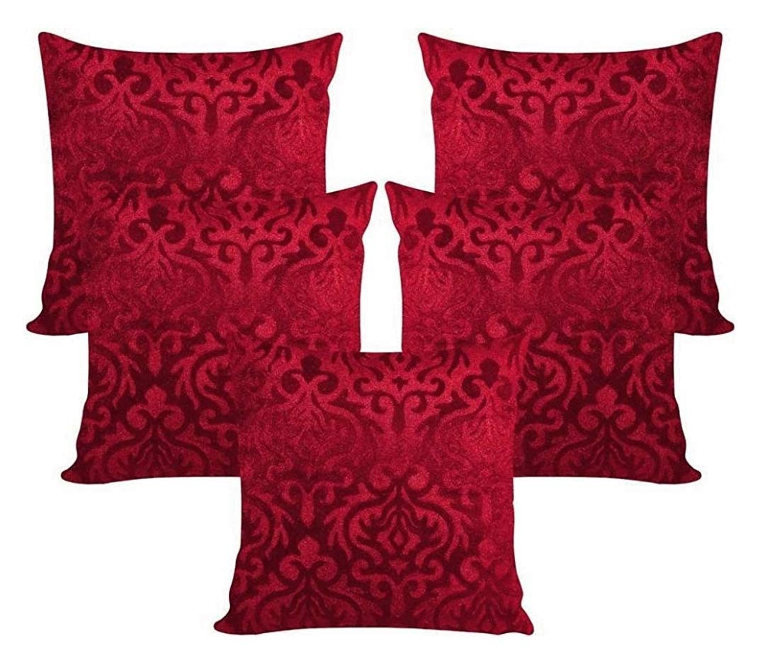 Stylish Geometric Velvet Cushion Covers 20 x 10 Inch, Set of 5