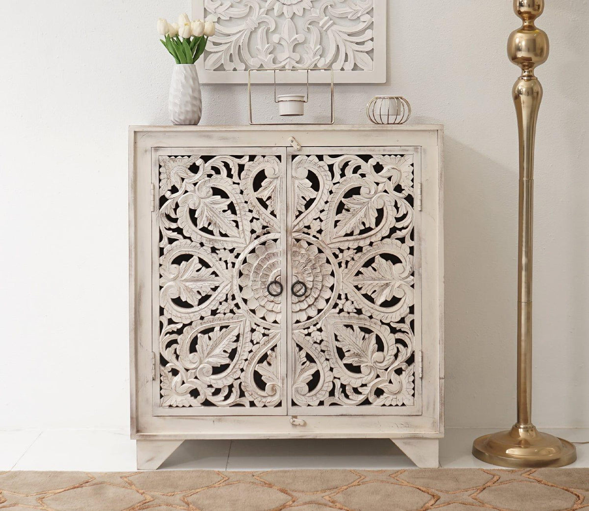 62.jpg Joshua 2 Door Cabinets and Sideboard (White Finish) - Image 1