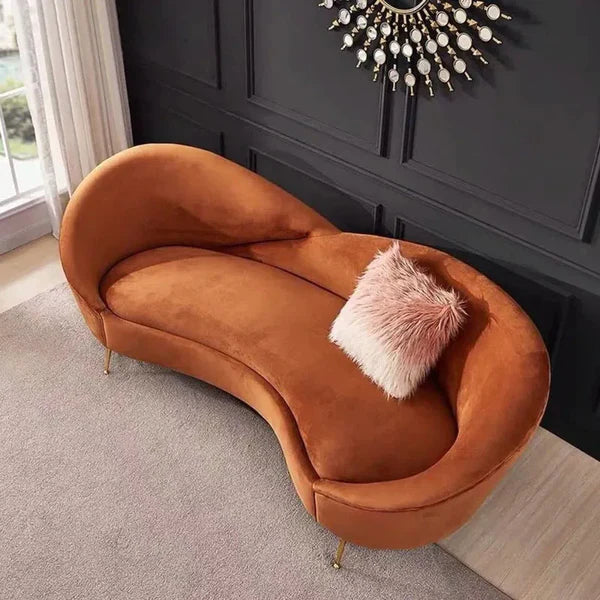 Round Arm Curved Sofa