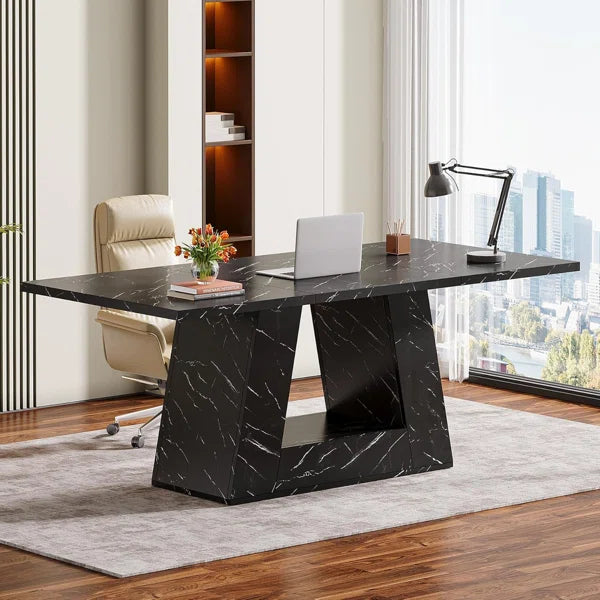 63 Inch Modern Executive Office Desk with Strong Base | Stylish Computer Table