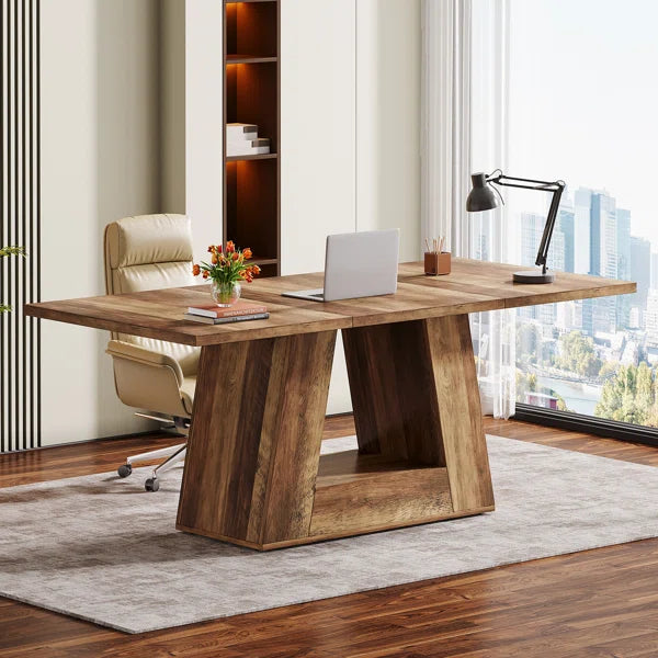 63 Inch Modern Executive Office Desk with Strong Base | Stylish Computer Table