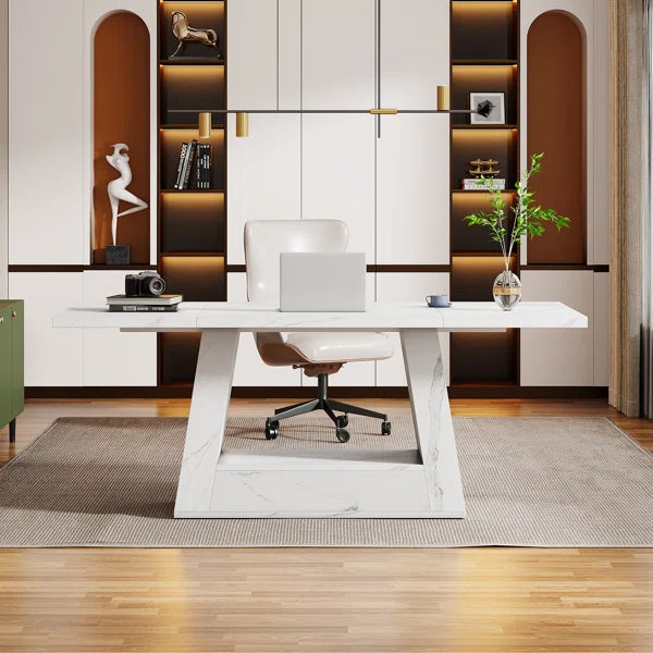 63 Inch Modern Executive Office Desk with Strong Base | Stylish Computer Table