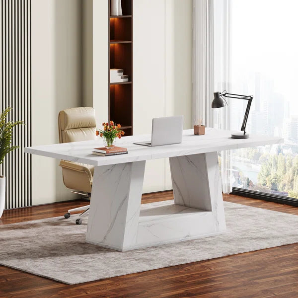 63 Inch Modern Executive Office Desk with Strong Base | Stylish Computer Table