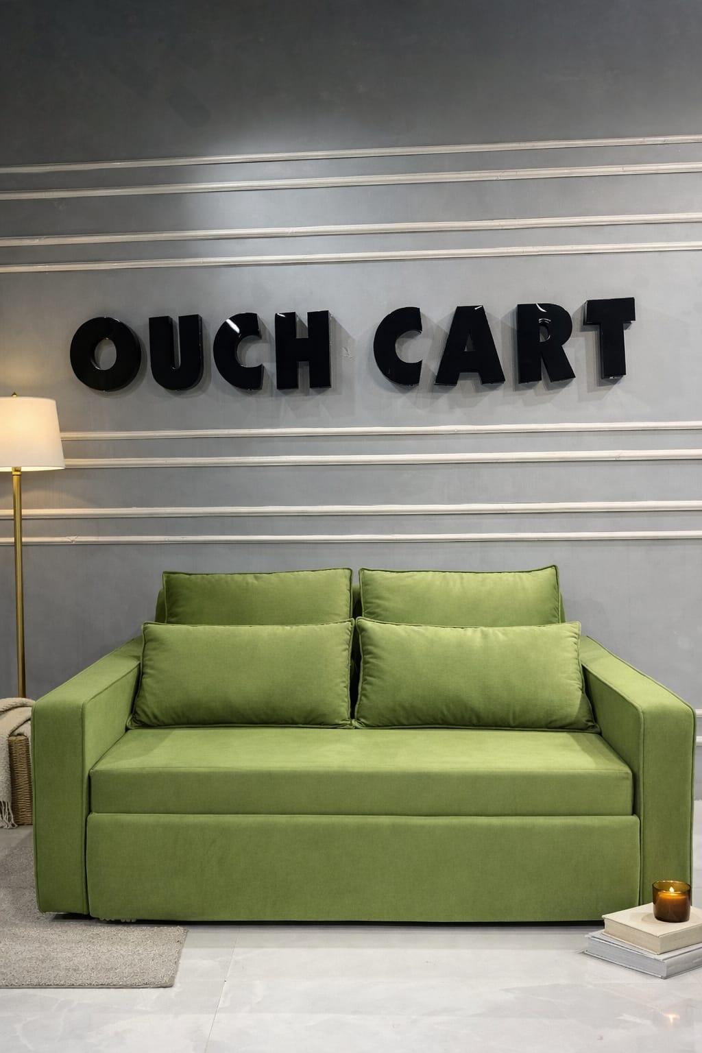 Modern Fabric Sofa Cum Bed with Pull-Out Mechanism | Space-Saving Convertible Sofa Bed