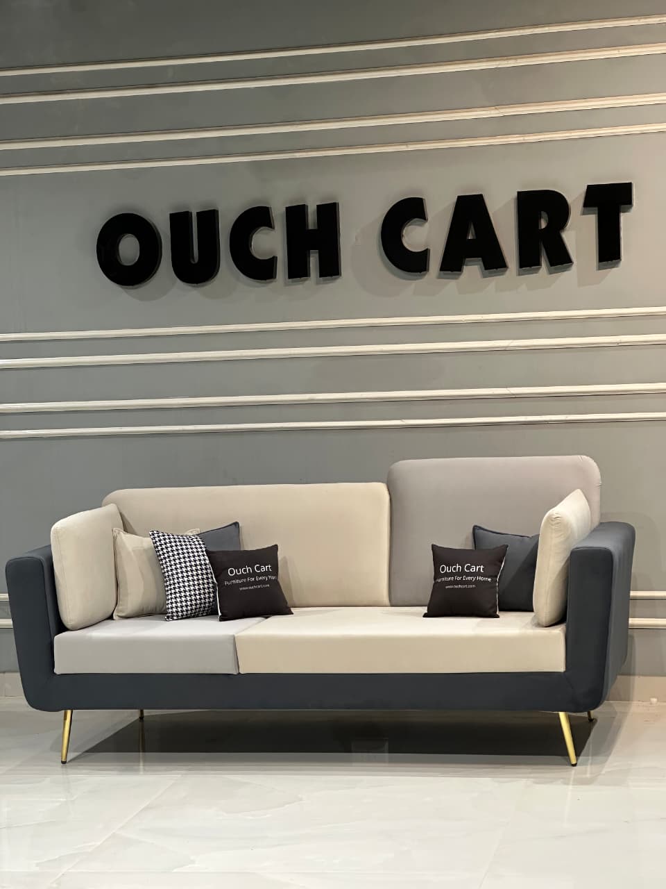 Luxurious Velvet Upholstered 3-Seater Sofa