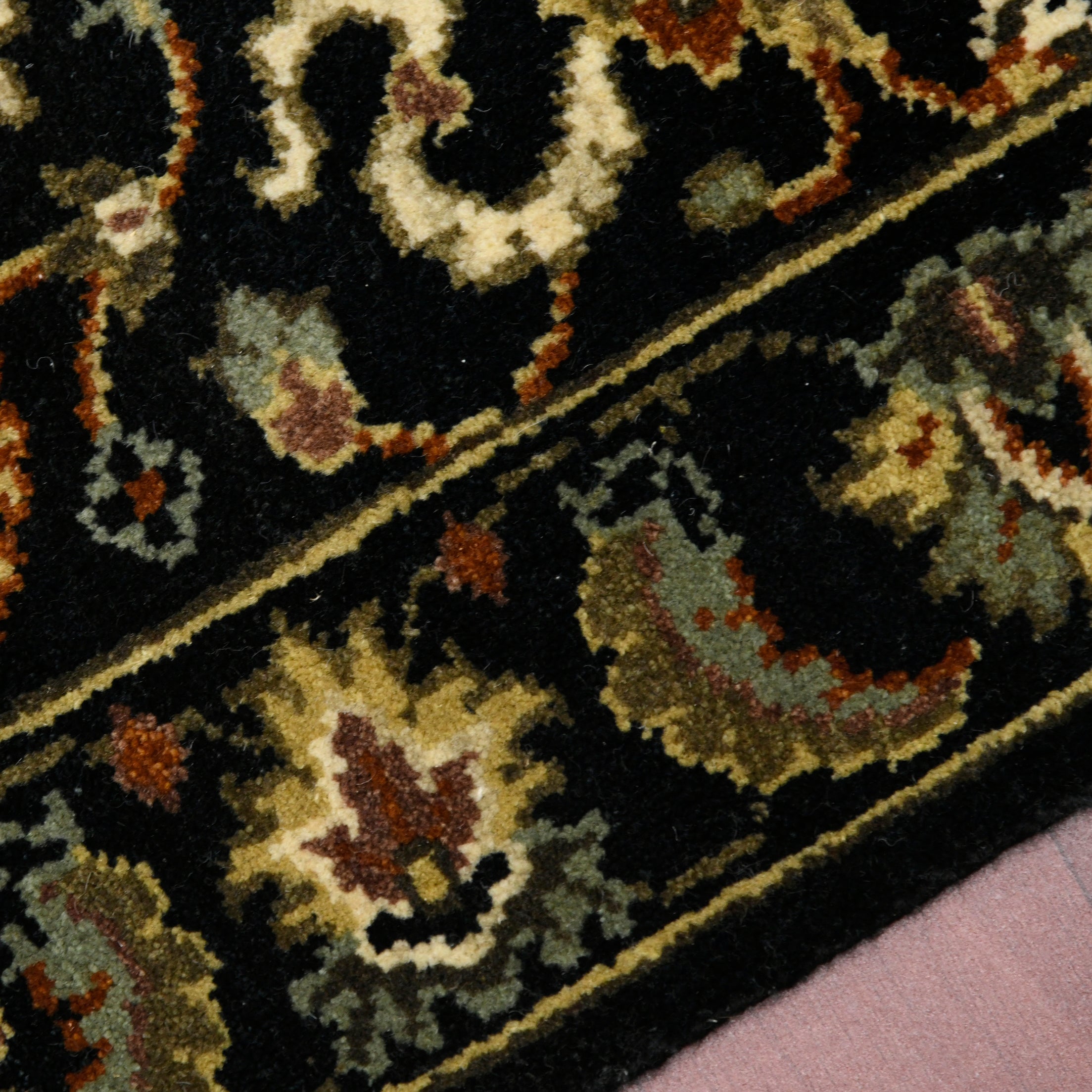 Luxor Classic Pattern Hand Knotted  Rectangle Anti-Skid Designer Carpet, Prayer Rug For Office Cabins, Small Living Spaces - 2'X3'