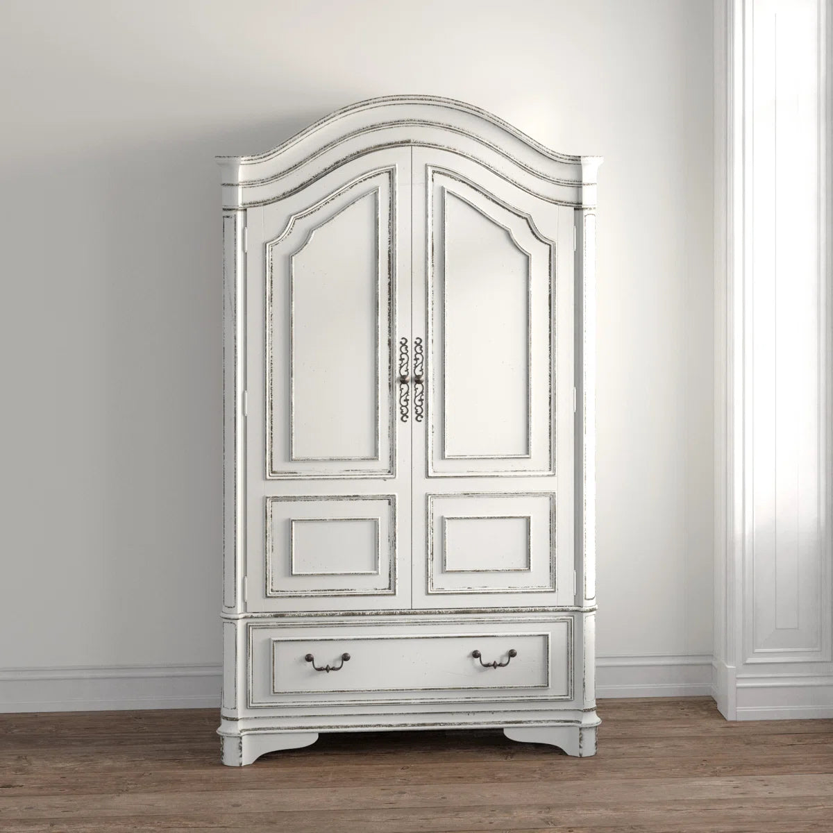Casner Armoire Modern Bedroom Wardrobe Solid Wood Storage