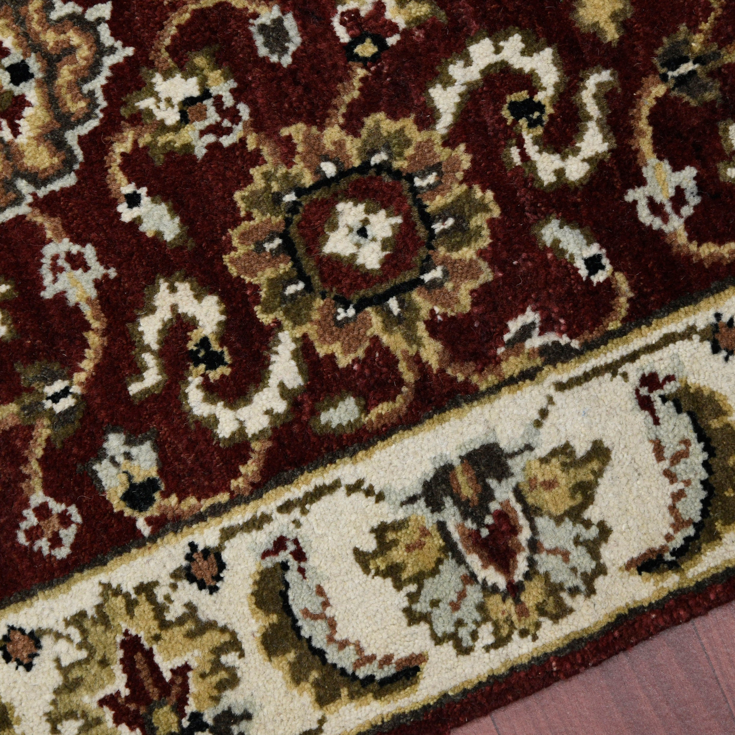 Luxor Classic Pattern Hand Knotted  Rectangle Anti-Skid Designer Carpet, Prayer Rug For Office Cabins, Small Living Spaces - 2'X3'