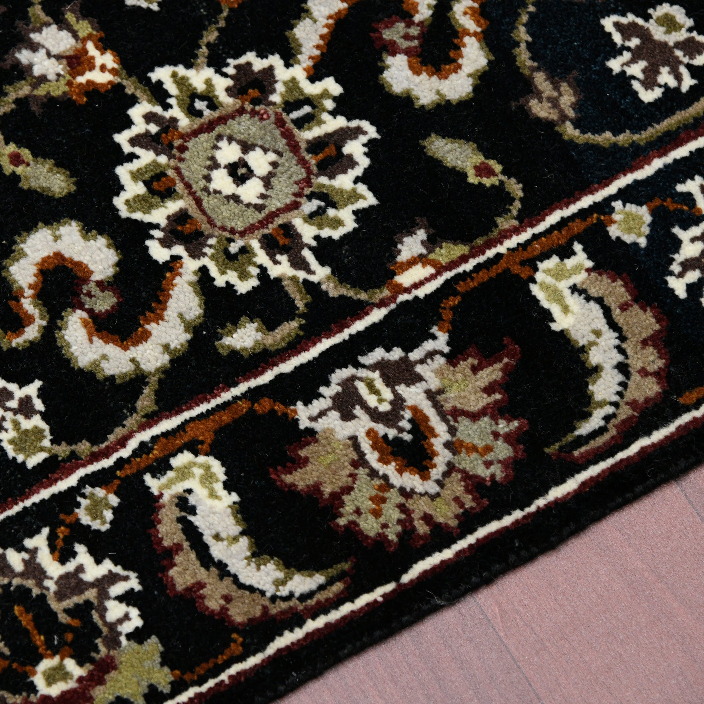 Luxor Classic Pattern Hand Knotted  Rectangle Anti-Skid Designer Carpet, Prayer Rug For Office Cabins, Small Living Spaces - 2'X3'