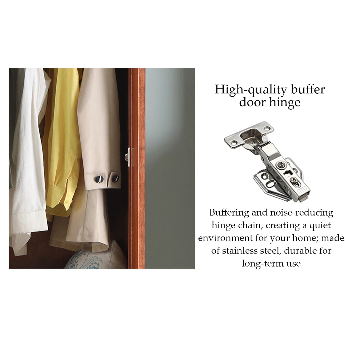 Rubber Wood Wardrobe – American-Style Wooden Closet for Bedroom