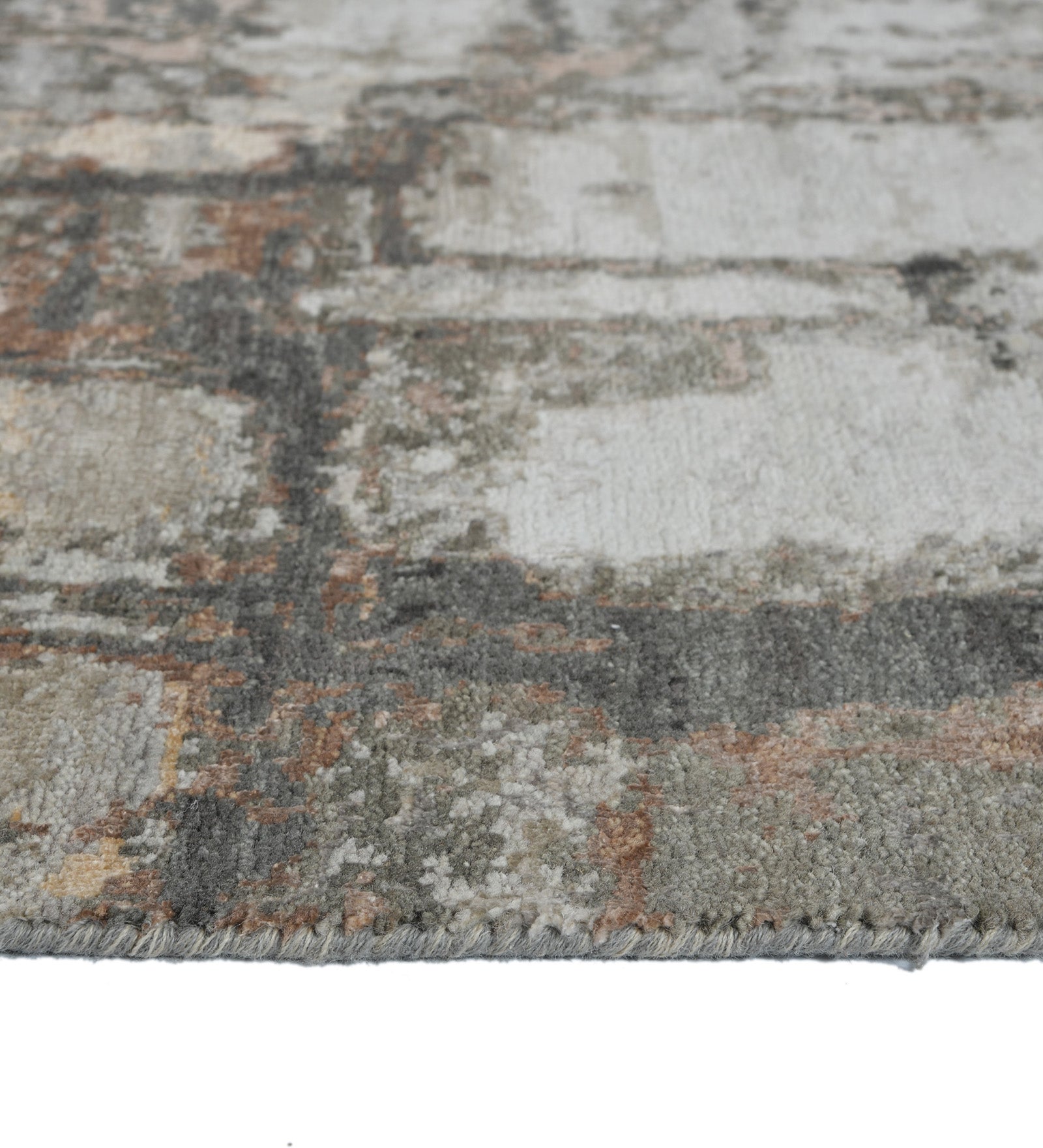 Ensemble Modern Pattern Hand Knotted  Rectangle Anti-Skid Designer Carpet, Prayer Rug For Office Cabins, Small Living Spaces - 2'x3'