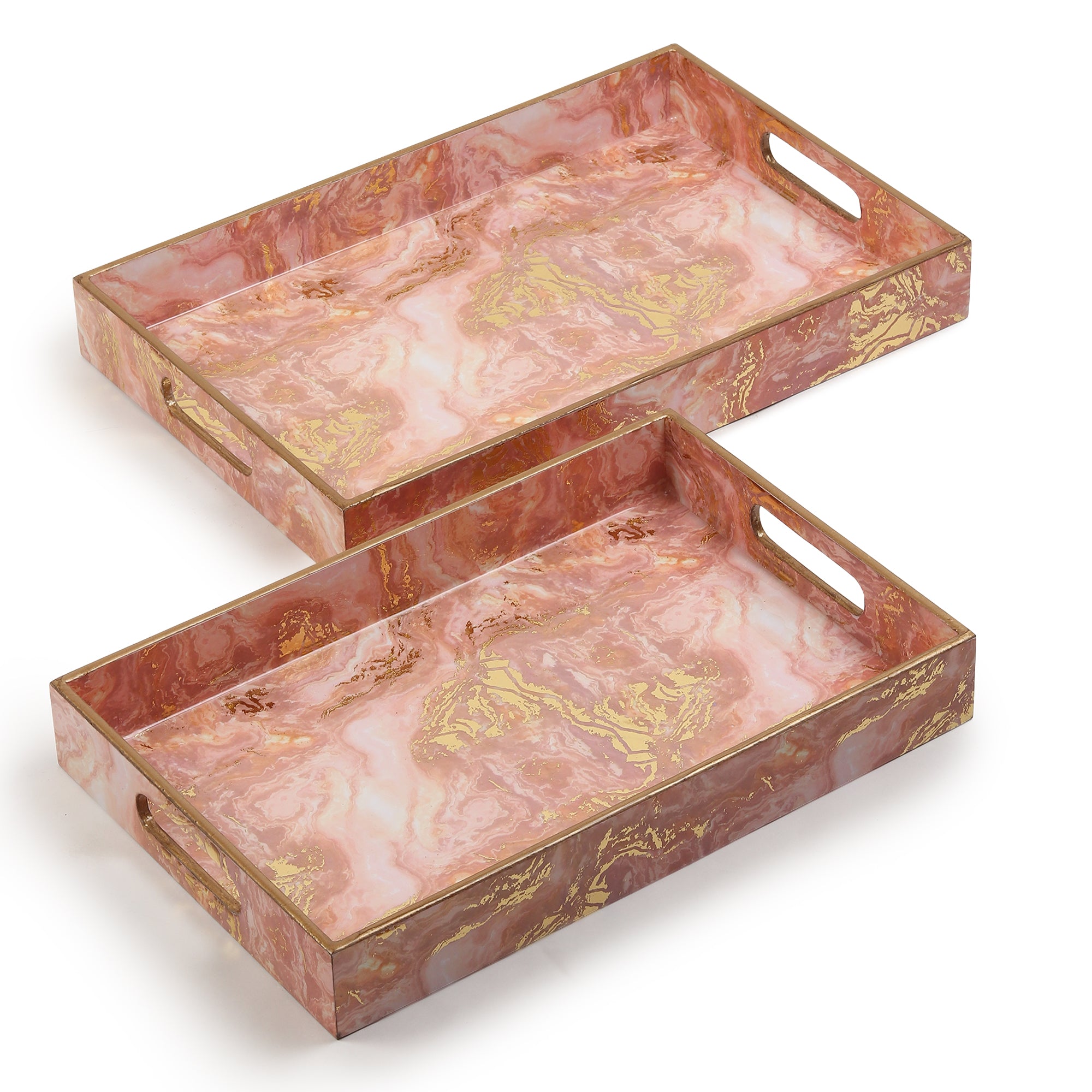 Rosa Perlino Tray Set of 2 - Ouchcart