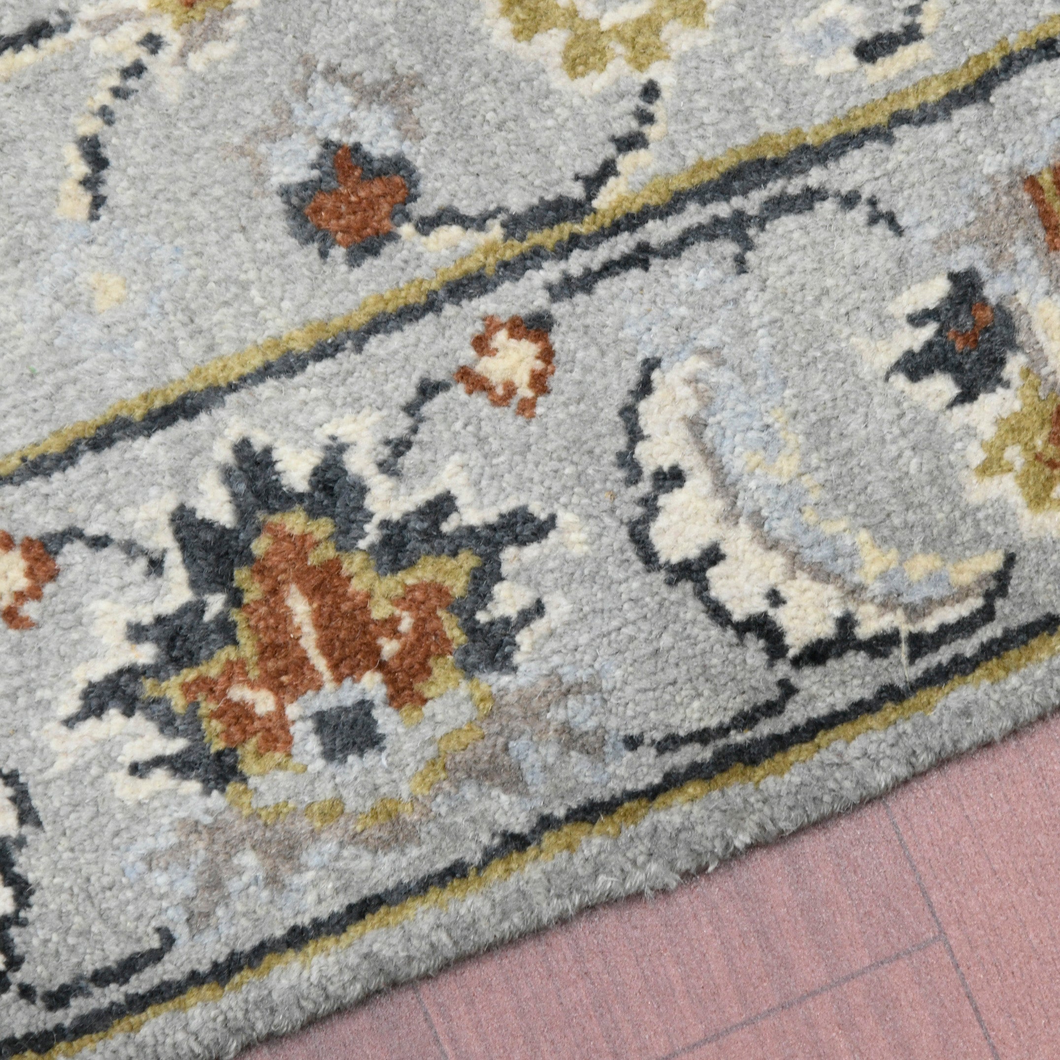 Luxor Classic Pattern Hand Knotted  Rectangle Anti-Skid Designer Carpet, Prayer Rug For Office Cabins, Small Living Spaces - 2'X3'