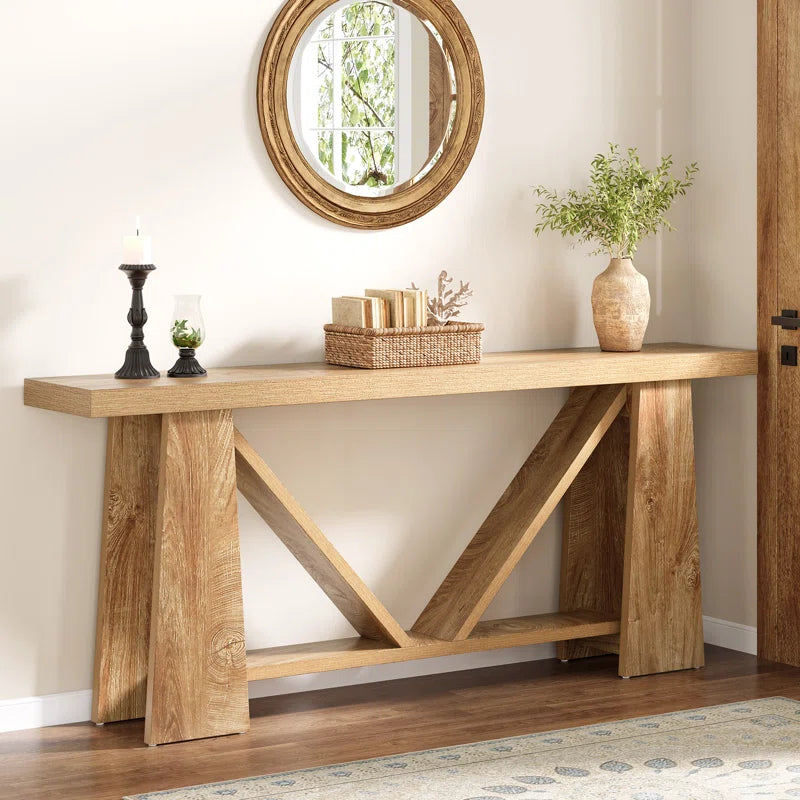 Long Console Table, Farmhouse Entryway Table