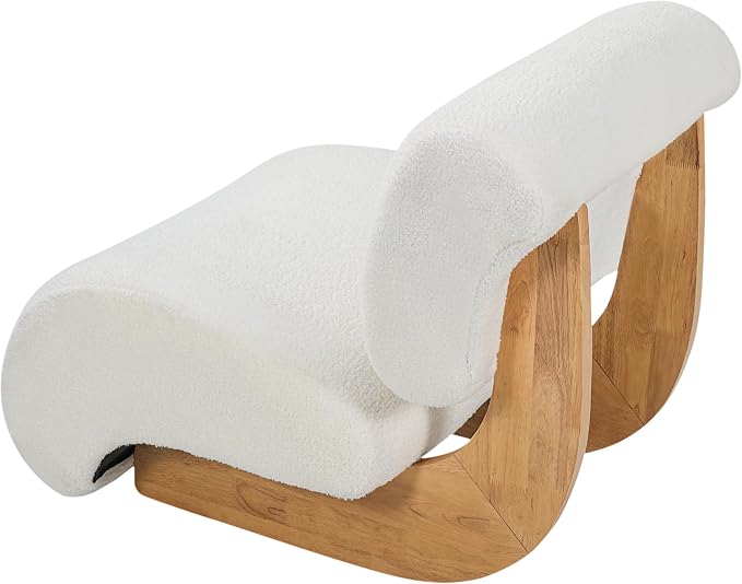 Ouch Cart Modern Upholstered Lounge Chair with Curved Wooden Frame | Cozy Accent Chair