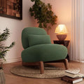 Ouch Cart Modern Green Upholstered Lounge Chair with Wooden Legs | Cozy Accent Chair