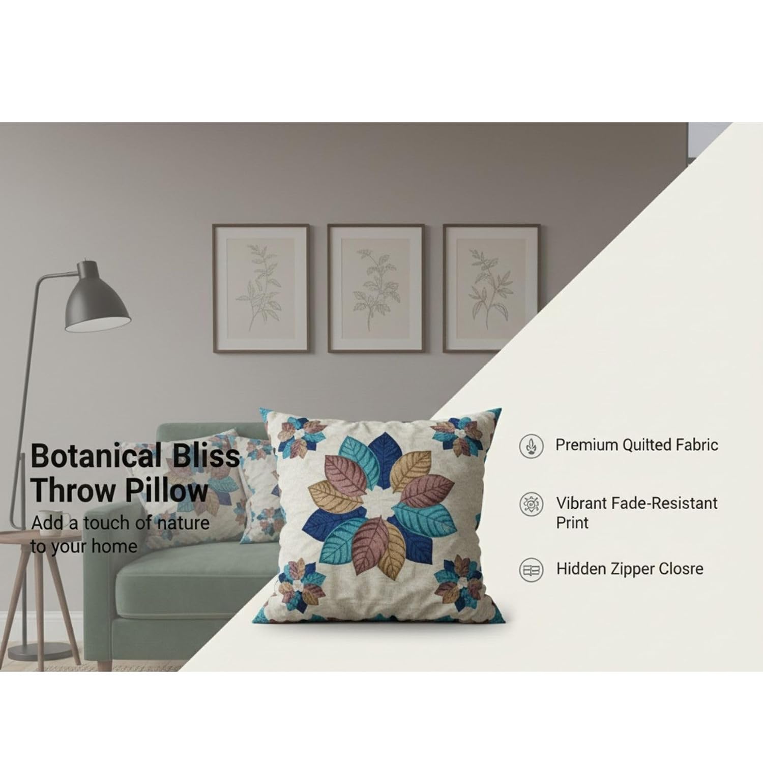 Multicolor Floral Printed Cushion Covers – Set of 5